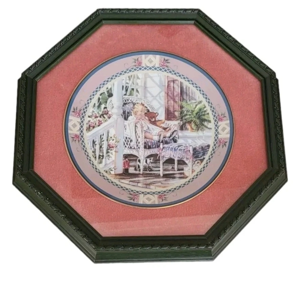 Trisha Romance "A Moments Rest" Framed Collector Plate No. 982